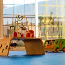Wooden play station and bus